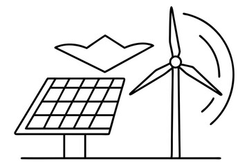 Solar energy art vector illustration