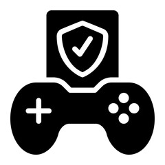 privacy policy, game rules, game policy, game security, game, protection glyph or solid icon