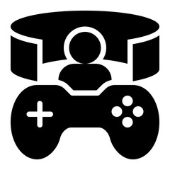 simulation game, vr game, virtual reality, metaverse, video game, game development glyph or solid icon