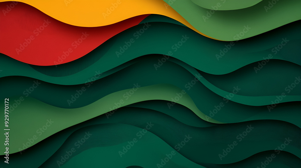 Wall mural Abstract Green and Yellow Wave Background for Your Next Project!