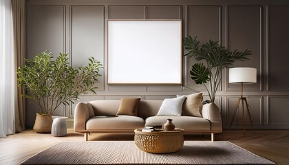 Contemporary Calm: Cozy Living Room Mockup