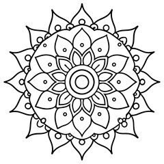 Mandala line art. Mandala for coloring page