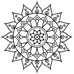 Mandala line art. Mandala for coloring page