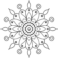 Mandala line art. Mandala for coloring page