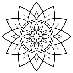 Mandala line art. Mandala for coloring page