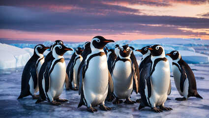 Obraz premium penguins in polar regions