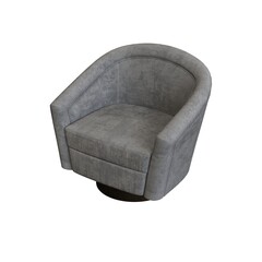 armchair isolate on a transparent background, comfortable furniture for home interior, 3D illustration, cg render