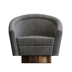 armchair isolate on a transparent background, comfortable furniture for home interior, 3D illustration, cg render