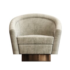 armchair isolate on a transparent background, comfortable furniture for home interior, 3D illustration, cg render