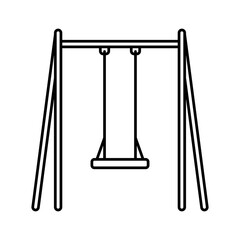 Playground swings line icon editable stroke vector isolated
