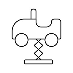 Playground springs line icon isolated, editable stroke vector