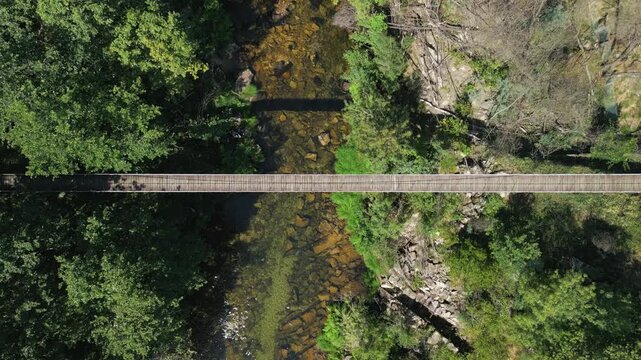 Above View Of Ponte Colgante de Calvelo Hanging Brid