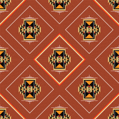 Geometric ethnic oriental seamless pattern traditional embroidery style Design for ,carpet,wallpaper,clothing,wrapping,Batik,fabric,Vector illustration.