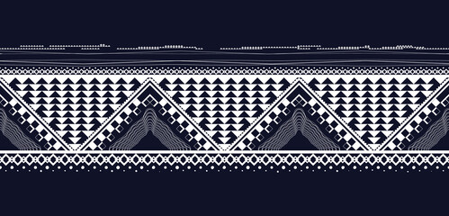 ethnic oriental pattern african fabric ornamental traditional indigo Design for background,carpet,wallpaper,clothing,wrapping,Batik,fabric or silk fabric,Vector illustration embroidery style.