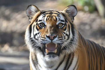 Obraz premium A portrait of a happy tiger.