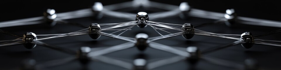 Layered Chrome Wire Structure: Visualizing Organizational Command Chain and Hierarchical Corporate Architecture. Dynamic Network Concept Illustrating Leadership, HR Strategy, and Interconnected Talent