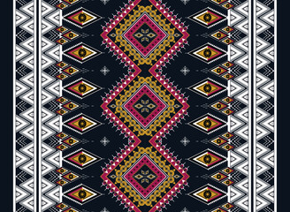 Geometric ethnic oriental pattern african fabric ornamental traditional Design for background, carpet, wallpaper, clothing, wrapping, Batik, fabric or silk fabric,Vector illustration embroidery style.