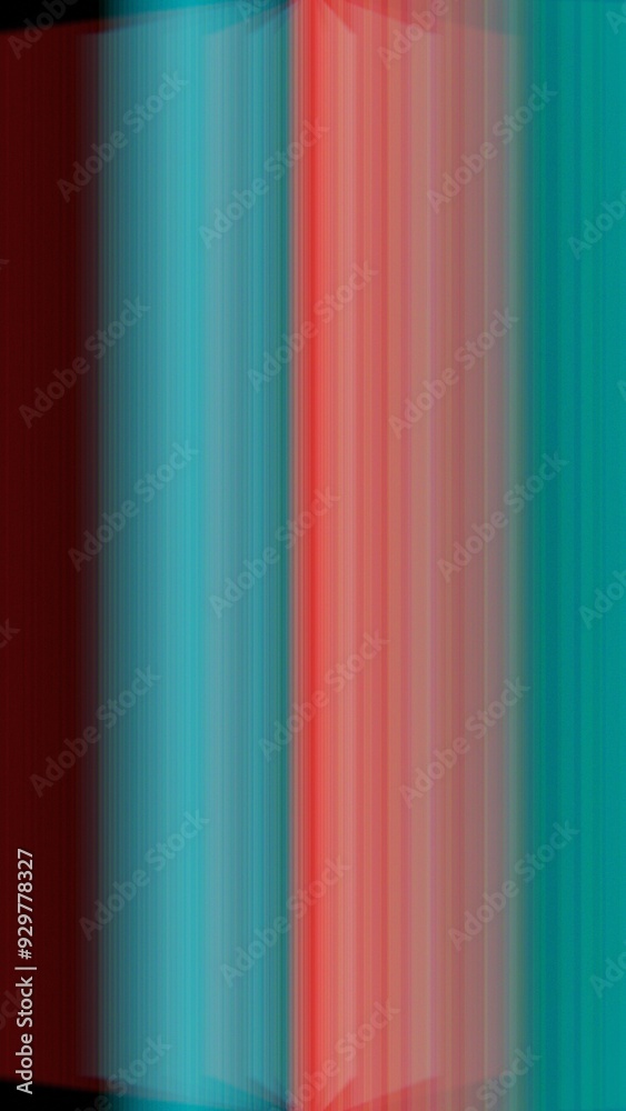 Poster abstract vertical light stripes in red and cyan