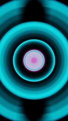 Radiant Concentric Circles in Cyan and Magenta