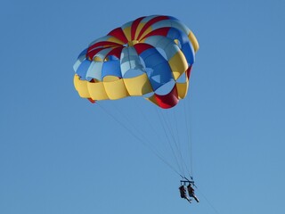 paragliding in the sky