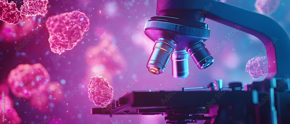 Poster detailed and magnified microscopic view capturing the intricate structures and cellular components o
