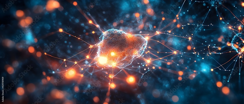Poster neural networks and algorithms powering predictive systems highlighting the learning processes that 