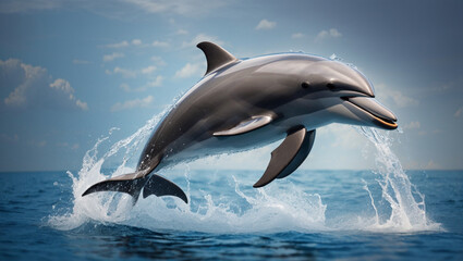 Fototapeta premium dolphin jumping out of water