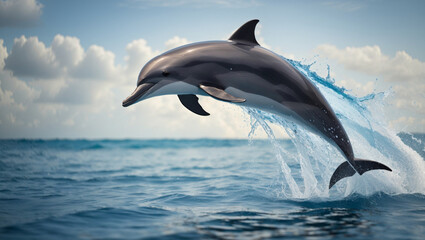 Fototapeta premium dolphin jumping out of water