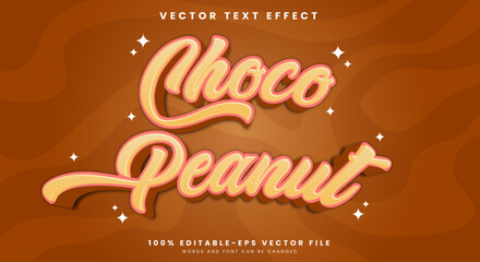 Choco Peanut editable text effect template suitable for bakery food theme