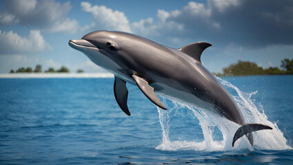 Fototapeta premium dolphin jumping out of water