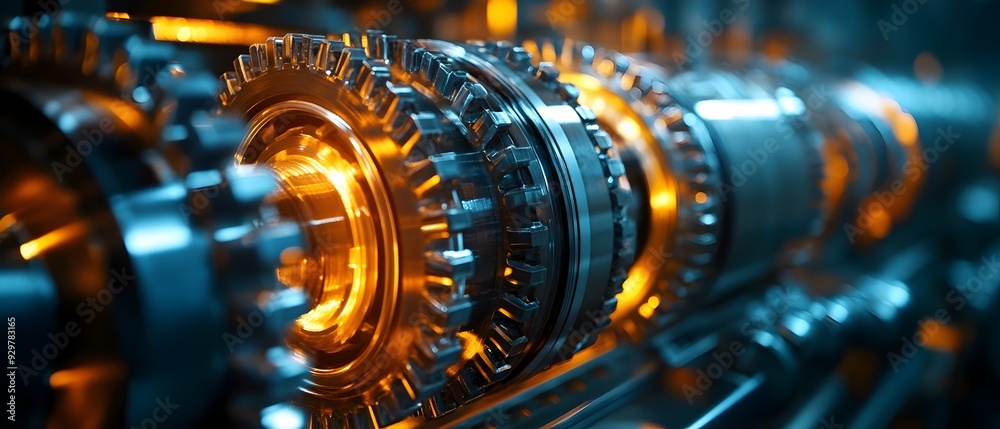 Poster predictive maintenance through forecasting in futuristic industrial systems showcasing how future fa