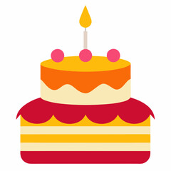 Birthday cake art vector illustration