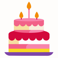 Birthday cake art vector illustration