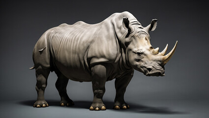 Fototapeta premium rhino on white
