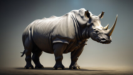 Fototapeta premium rhino on white