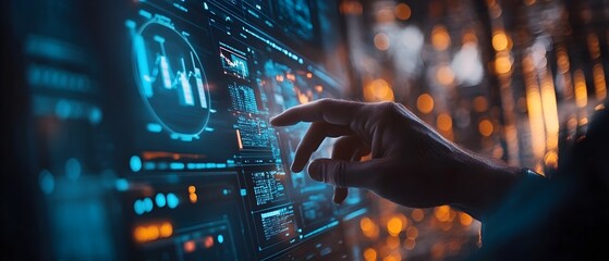 photography concept depicting real time data analysis and predictive systems showcasing immediate insights and decision making capabilities  Highlighting the innovative technology intelligence