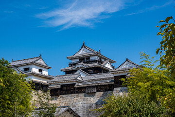 松山城_現存12天守の一つを持つ城、城山公園全体が国の史跡になっているほか、21棟が重要文化財である
