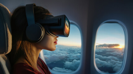Obraz premium In-flight entertainment system with virtual reality experiences