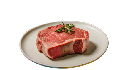 Fototapeta premium High-resolution minimalist photo of raw steak against transparent background (PNG)