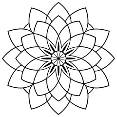 Mandala line art. Mandala for coloring page