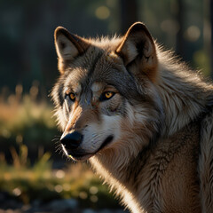 Fototapeta premium wolf in the woods