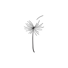 Dandelion flower design silhouette