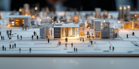 walkable city, urban design, metropolitan city planning, rough active style image concept.