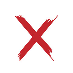red X cross grungy. X icon in red brush. Wrong mark icon. red cross X symbol. red brush cross signs. Cross brush signs. stock vector illustration.
