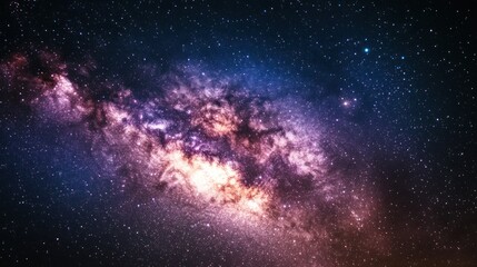 Fototapeta premium A Night Sky Filled With Stars And A Galaxy