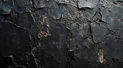Close-up of cracked and textured dark metal surface with lighting variations. Halloween-themed, texture background, grunge style, abstract art.