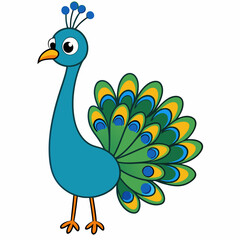 Beautiful peacock art vector illustration