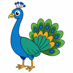 Beautiful peacock art vector illustration