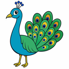 Beautiful peacock art vector illustration