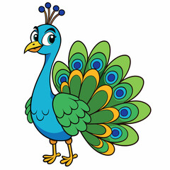 Beautiful peacock art vector illustration